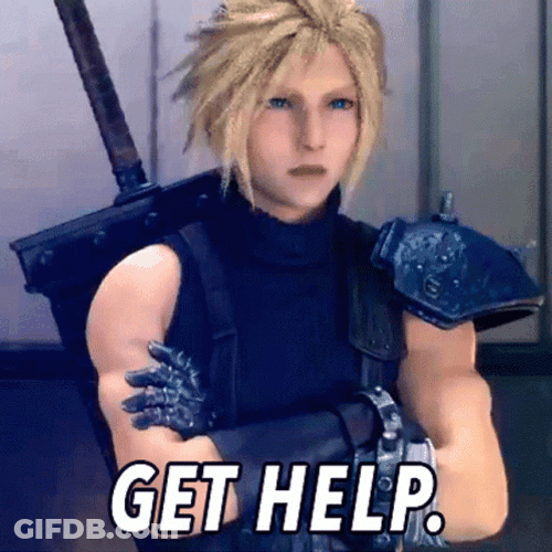 Cloud Strife Final Fantasy Get Help GIF