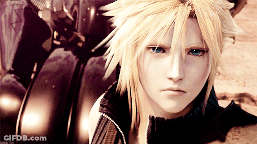 Cloud Strife In A Windy Setting GIF