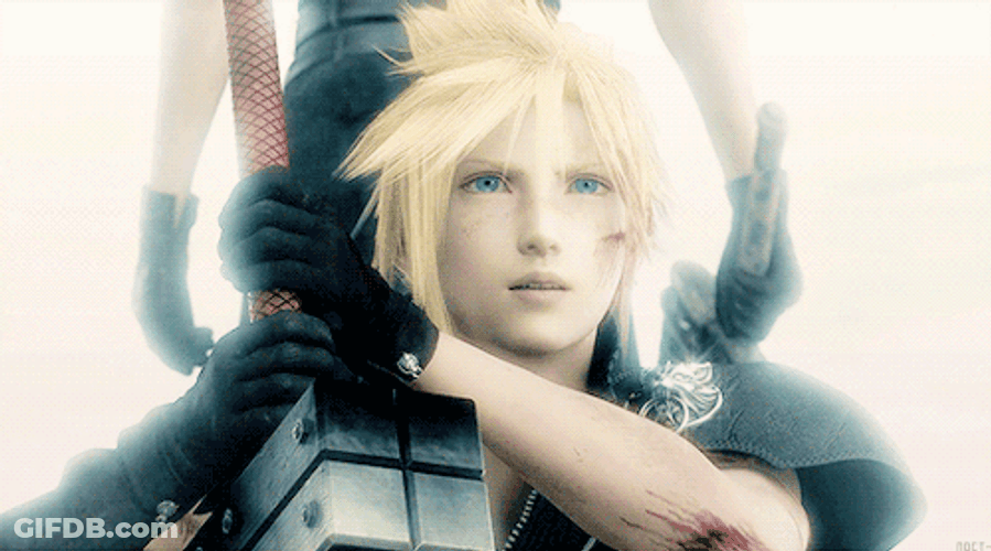 Cloud Strife Shaking Head GIF