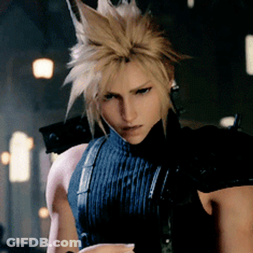 Cloud Strife Walking And Closing Eyes GIF