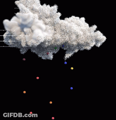 Cloud With Falling Balls GIF