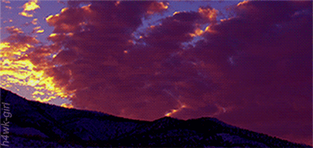Cloudy Orange Sunset GIF
