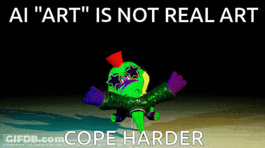 Clown AI Art Not Real Art Cope Harder GIF