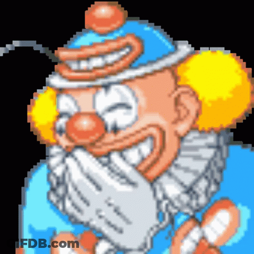 Clown Covering Mouth Pixel Art GIF