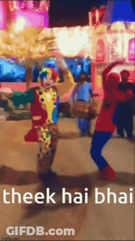 Clown Dancing With Spiderman Behind GIF