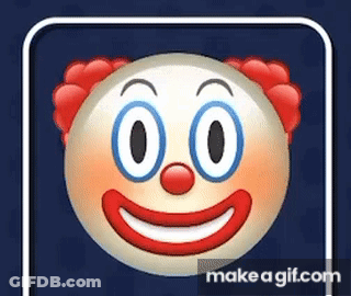 Clown Emoji Blue Eyes Red Clown Hair GIF