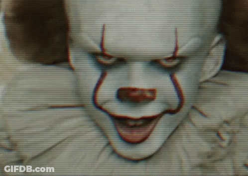 Clown Face Close Up Striped Background GIF