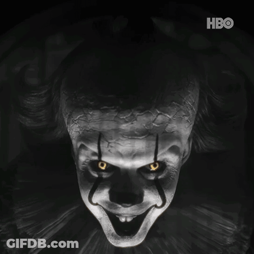 Clown Face Close Up With HBO Logo GIF