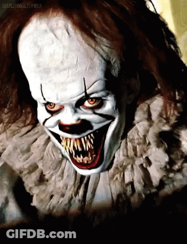 Clown Face Close Up With Teeth GIF