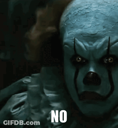 Clown Face Saying No GIF
