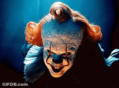 Clown Face With Red Hair Close Up GIF