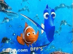 Clown Fish And Blue Fish From Finding Nemo GIF