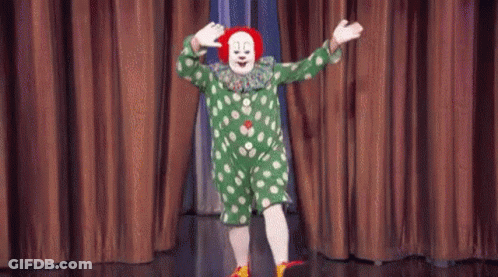 Clown Going Back GIF