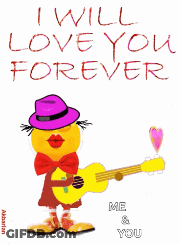 Clown Holding Guitar Saying I Will Love You Forever GIF