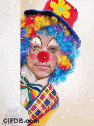 Clown Holding White Sign GIF