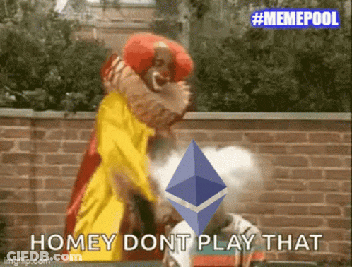 Clown Hugging Another Clown Saying Homey Dont Play That GIF