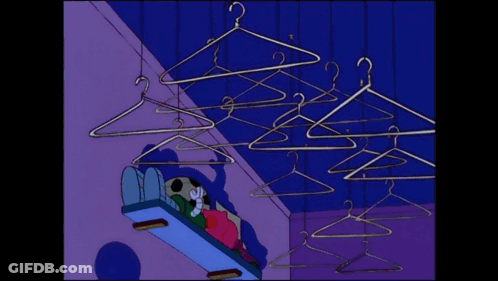 Clown In Bedroom With Dog On Shelf GIF