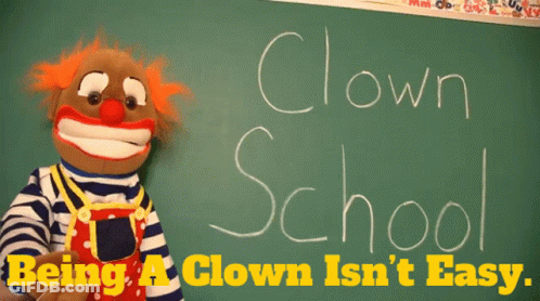 Clown In Car Next To Stop Sign GIF