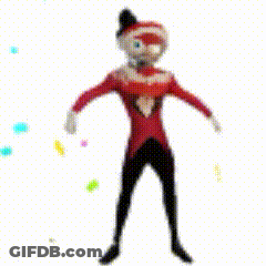 Clown In Top Hat And Scarf Dancing GIF
