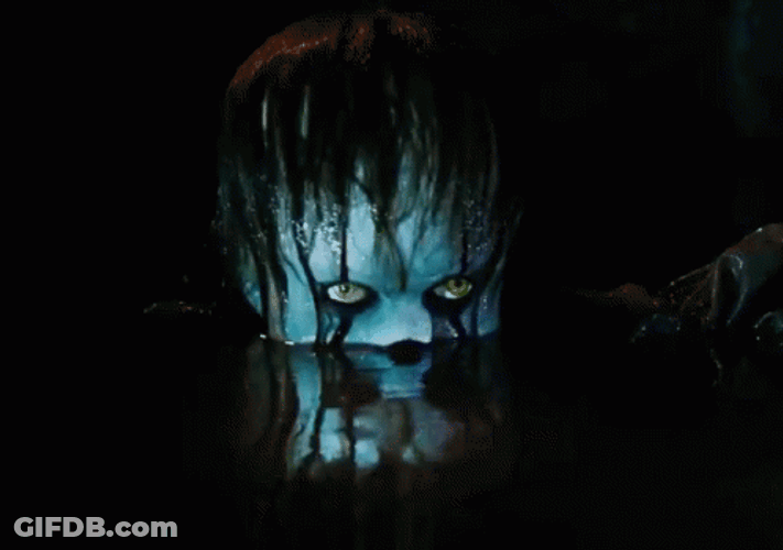 Clown Lurking In Water GIF