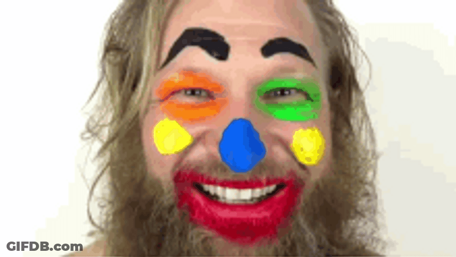 Clown Makeup Creepy Smile Open Mouth GIF
