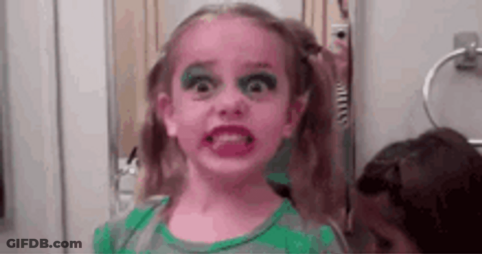 Clown Makeup Girl Makeover Shocked GIF