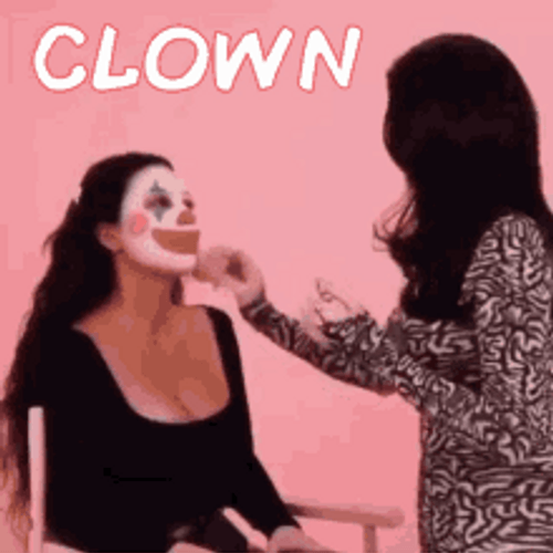 Clown Makeup Makeover Transform Meme GIF