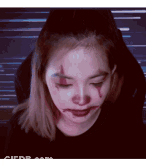 Clown Makeup Pretty Smile Girl Streamer GIF