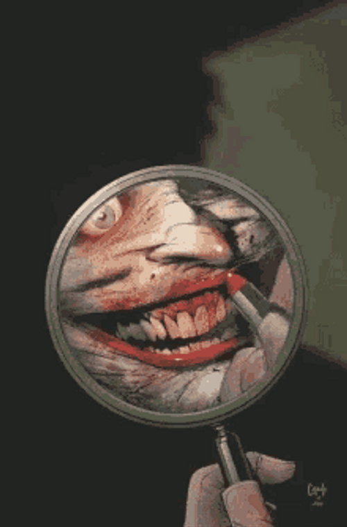 Clown Makeup Putting Lipstick Mirror Joker GIF