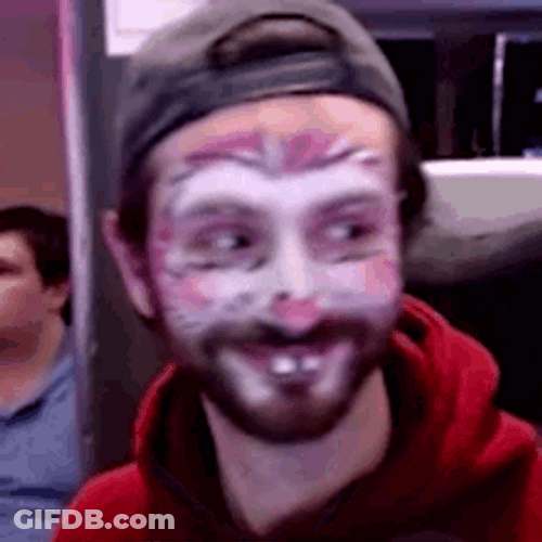 Clown Makeup Rabbit Teeth Cringe GIF