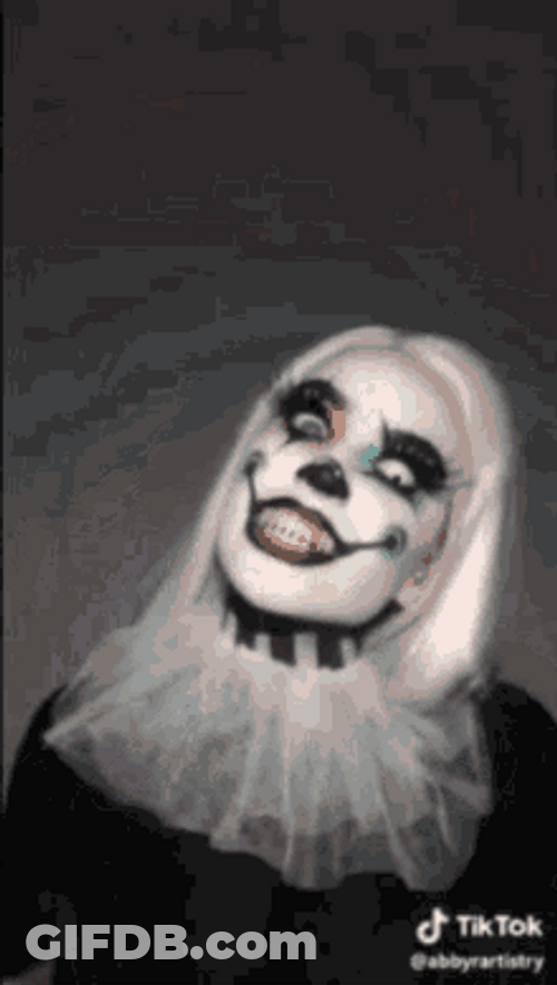 Clown Makeup Scary Girl Singing Tiktok GIF