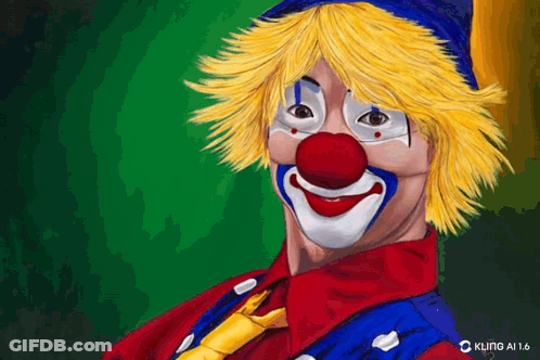 Clown Painting With Kling AI 1.6 Watermark GIF