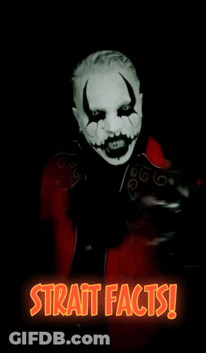 Clown Poster Saying Strait Facts GIF