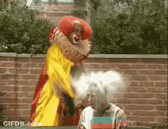 Clown Powder Attack GIF