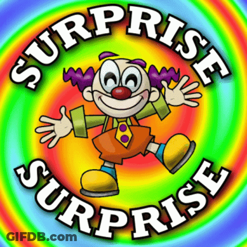 Clown Saying Surprise Surprise GIF