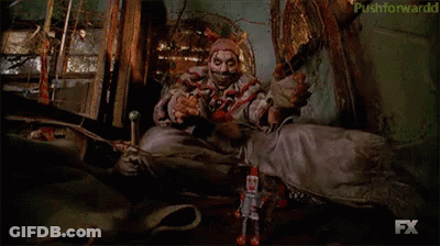 Clown Sitting On Floor With FX GIF