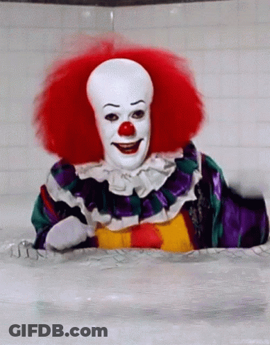 Clown Smiling In Bathtub Red Hair Red Nose GIF