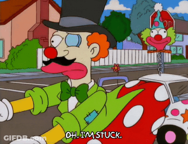 Clown Stuck In Car GIF