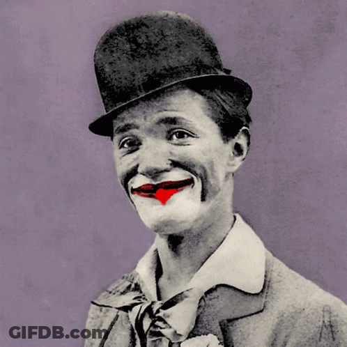 Clown Wearing Hat And Tie GIF