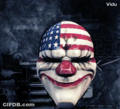 Clown With American Flag On Face GIF