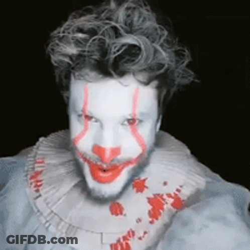 Clown With Blood On Face GIF