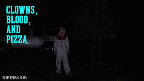 Clown With Clowns Blood And Pizza GIF