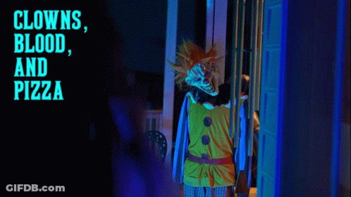 Clown With Clowns Blood And Pizza GIF
