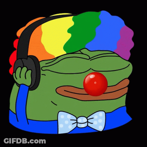 Clown With Headphones And Bow Tie GIF