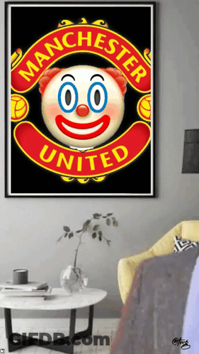 Clown With Manchester United Text GIF