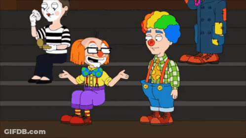 Clown With Number 10 On Face GIF