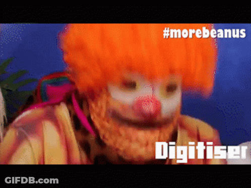 Clown With Orange Wig Digitiser GIF