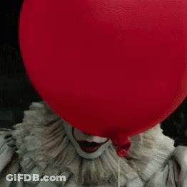 Clown With Red Balloon GIF