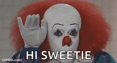Clown With Red Hair And Red Nose Says Hi Sweetie GIF