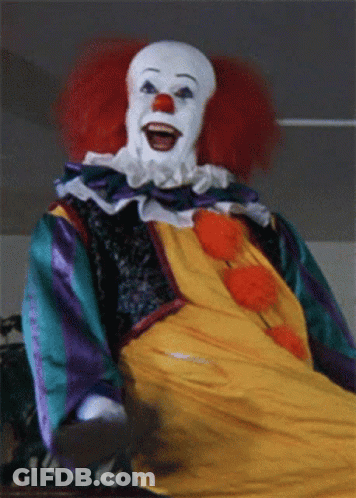 Clown With Red Hair And White Face GIF